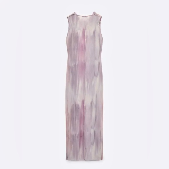 Zara NWOT Lilac / light purple tie dye maxi dress - Picture 2 of 7